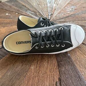 Converse Jack Purcell Black Leather Low Top Sneakers